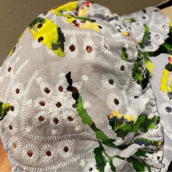 Adyson Parker Floral Embroidered Eyelet Square Neck Button Down Dress - Picture 4 of 15